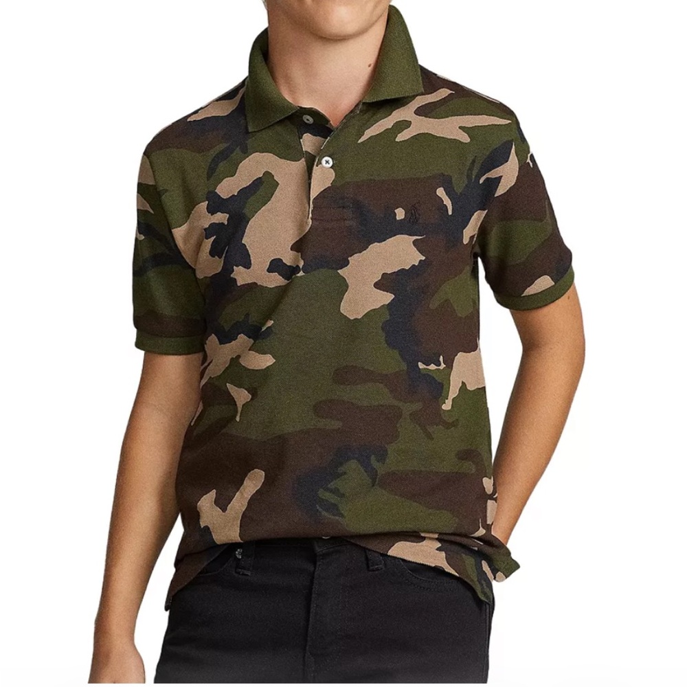 Polo by Ralph Lauren Boys' Camo Polo Shirt - Green, Brown, Black L 14-16 - Picture 13 of 16